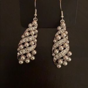 Pear and diamond earrings